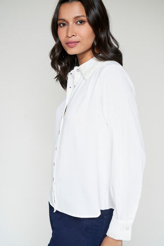 White Solid Straight Top, White, image 5